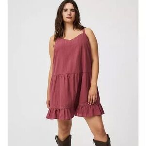 Torrid Wild Ginger Mini Drop-Waist Lace-Trim Sleeveless Dress - Size 4 (26)